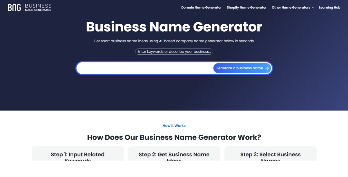 Business Name Generator (BNG)